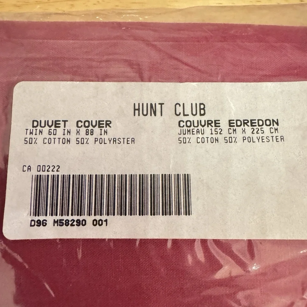 Hunt Club‎ Limited Edition Twin Duvet Cover 60x88 NOS TexMade Canada